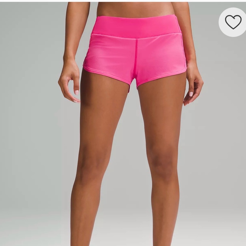lululemon Speed Up Low-Rise Lined Short 2.5" Sonic Pink 10